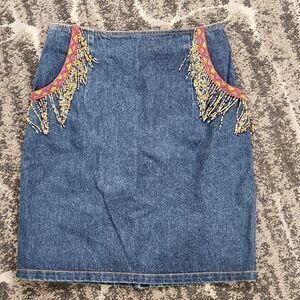 Whittall & Shon Denim Skirt Aztec L